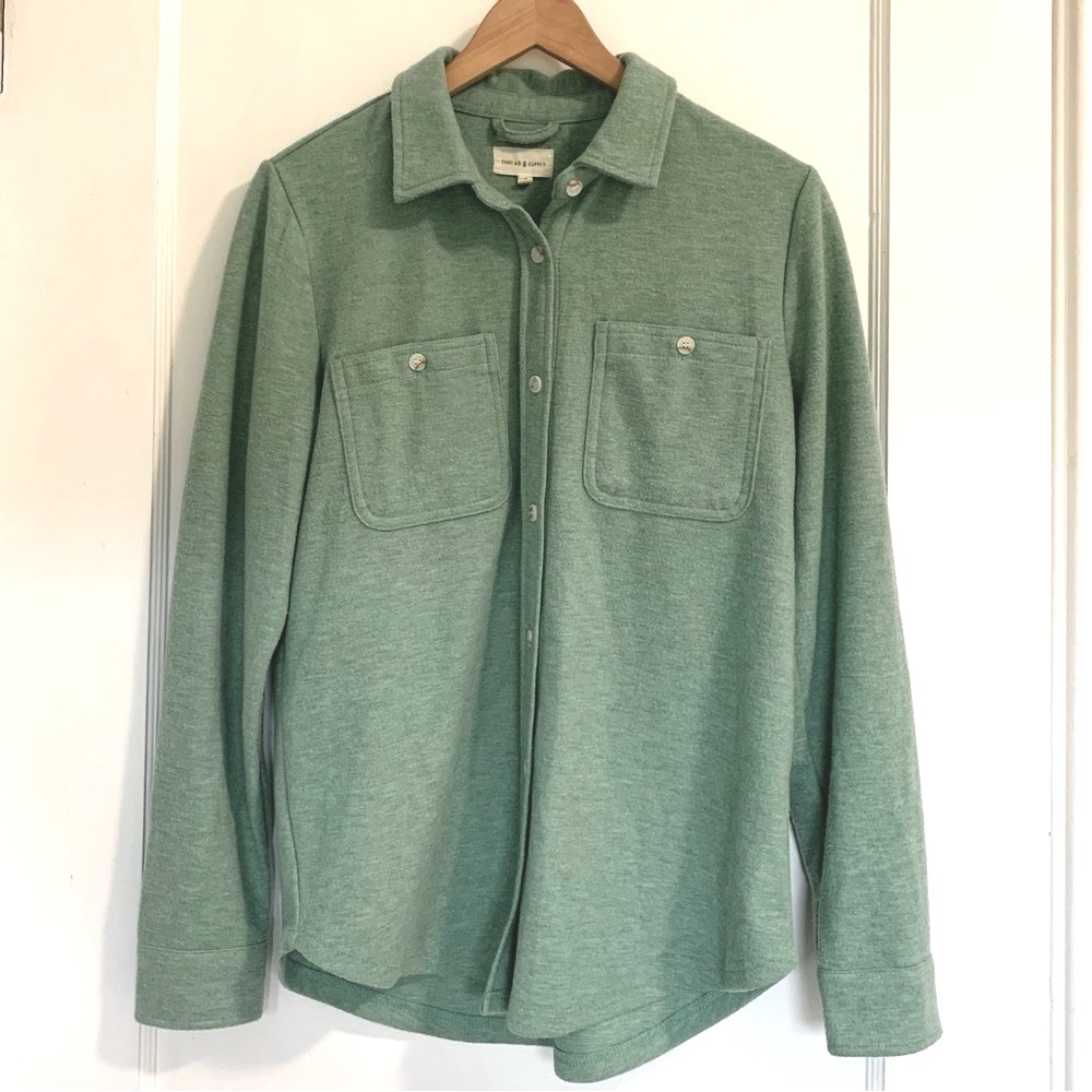 Thread & Supply Fleece Shirt Sea Green Size S